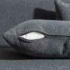 Canapé 2 places KINWELL en tissu bouclé avec coussins