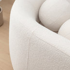 Canapé 2 places KINWELL en tissu bouclé avec coussins