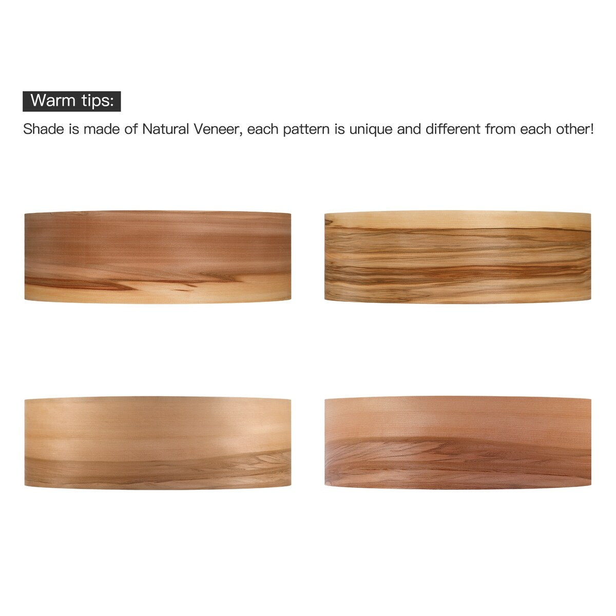 Breaux Lustre à tambour en placage de bois avec 4 lumières et auvent noir - 56 cm de largeur