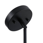 Breaux Lustre à tambour en placage de bois avec 4 lumières et auvent noir - 56 cm de largeur