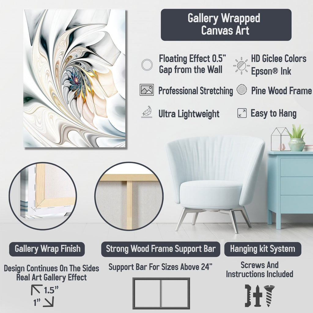 Coucher de soleil nuageux lumineux sur un océan calme - Tableau contemporain de paysage marin sur toile