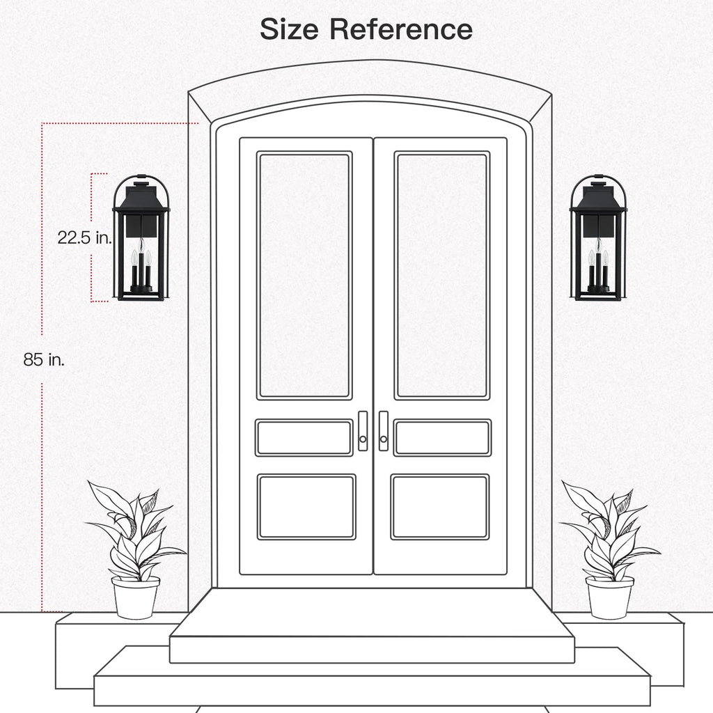 Applique murale extérieure noire Brits