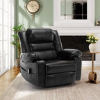 Fauteuil inclinable manuel marron avec massage en 8 points, fonction chauffante et structure robuste pour un confort optimal au salon