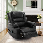 Fauteuil inclinable manuel marron avec massage en 8 points, fonction chauffante et structure robuste pour un confort optimal au salon