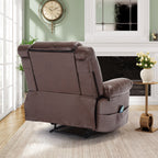 Fauteuil inclinable manuel marron avec massage en 8 points, fonction chauffante et structure robuste pour un confort optimal au salon