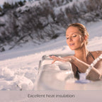 Bain à remous Buenospa Jersey 6 places, 46 jets, blanc glace, gris avec ozone et lumières LED.