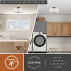 Luminaire de plafond à abat-jour blanc en lin, style moderne du milieu du siècle, modèle Burnaby.