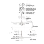 Luminaire de plafond à abat-jour blanc en lin, style moderne du milieu du siècle, modèle Burnaby.