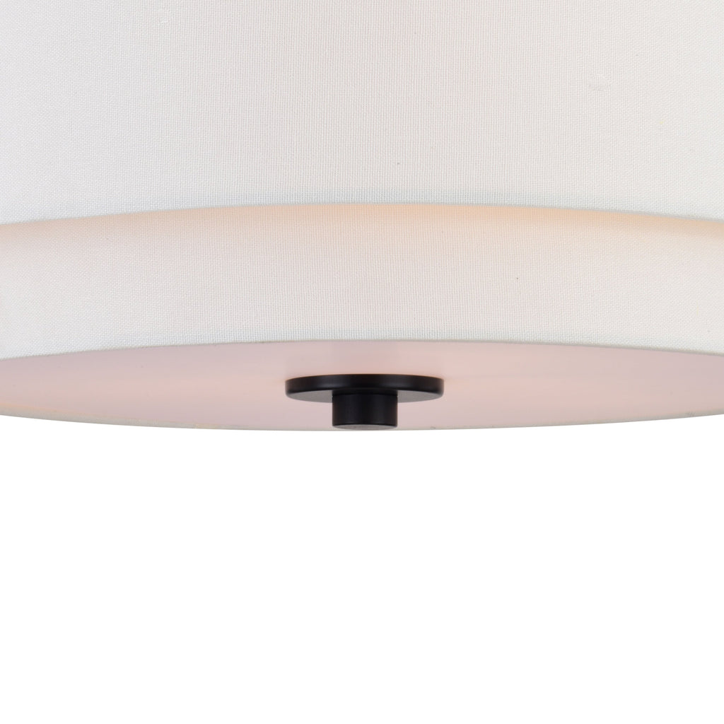 Luminaire de plafond à abat-jour blanc en lin, style moderne du milieu du siècle, modèle Burnaby.