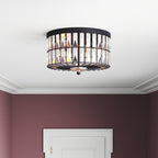 C Cattleya Lustre de plafond encastré à 2 lumières incandescentes avec cristaux