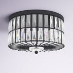 C Cattleya Lustre de plafond encastré à 2 lumières incandescentes avec cristaux