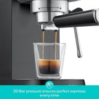 Machine à expresso CASABREWS CM5418 20 bars avec buse vapeur pour faire mousser le lait