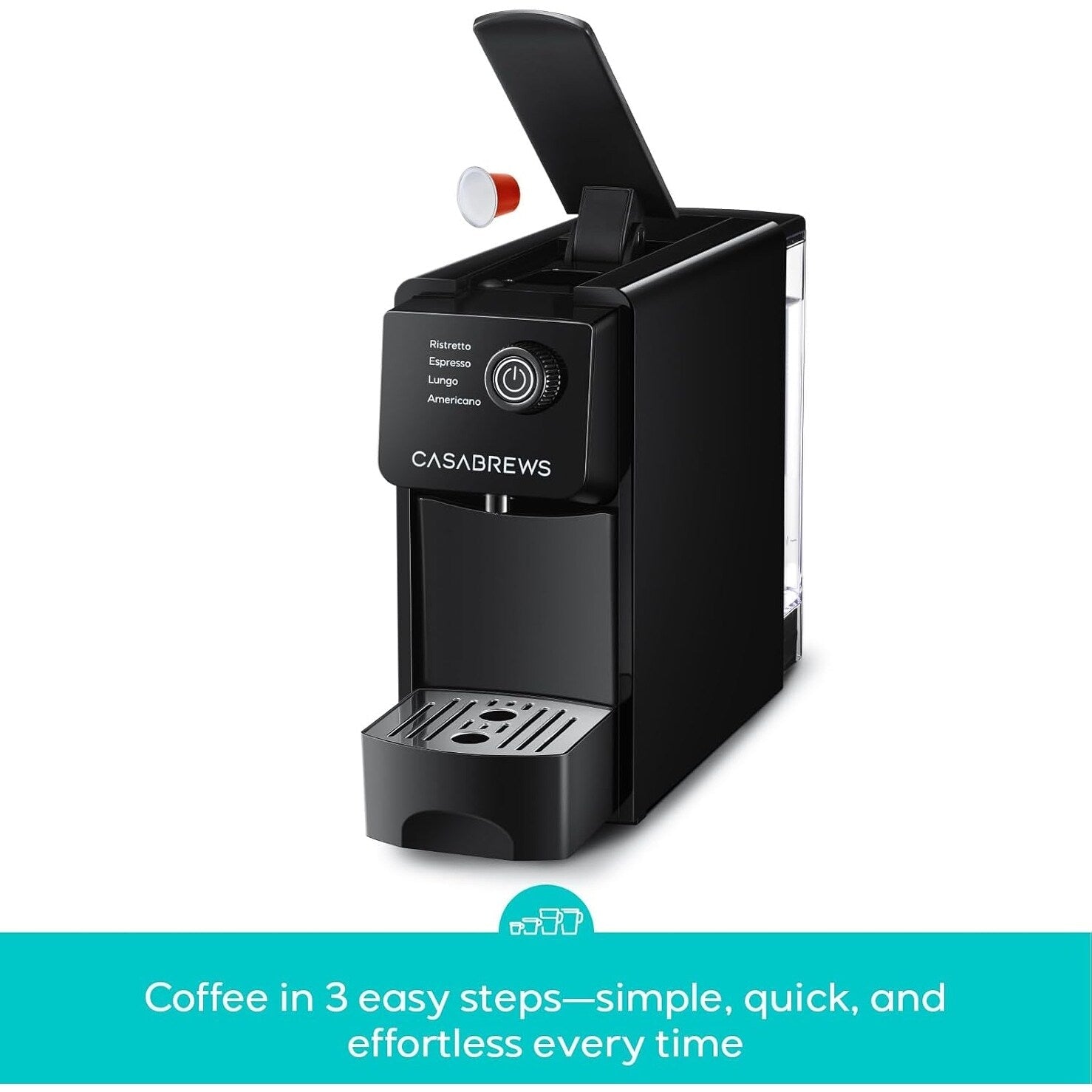 Machine à expresso CASABREWS CM7036E 20 Bar pour capsules Nespresso Original