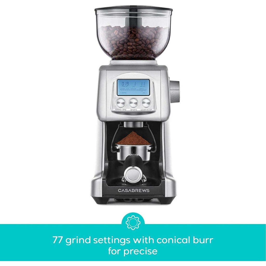 CASABREWS Tornado Moulin à café électrique à meules coniques argenté - N/A