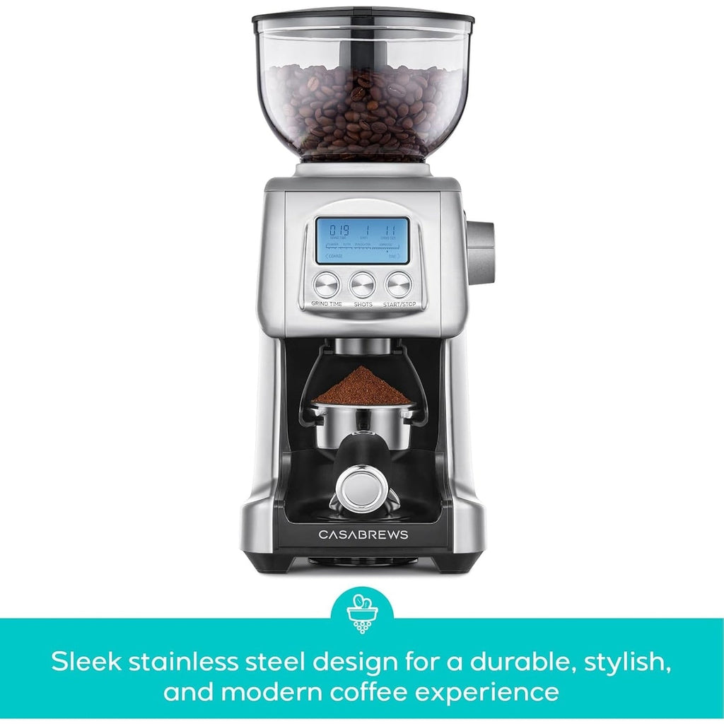 CASABREWS Tornado Moulin à café électrique à meules coniques argenté - N/A