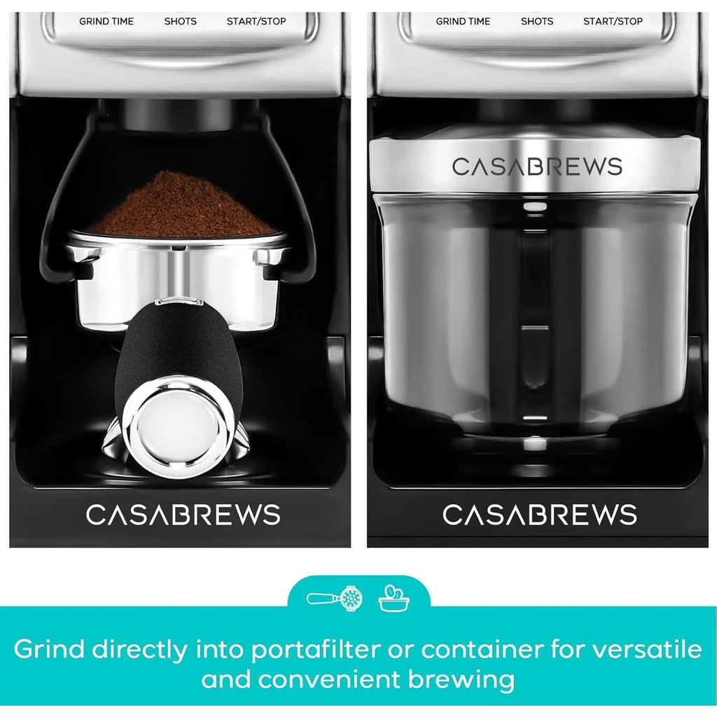 CASABREWS Tornado Moulin à café électrique à meules coniques argenté - N/A