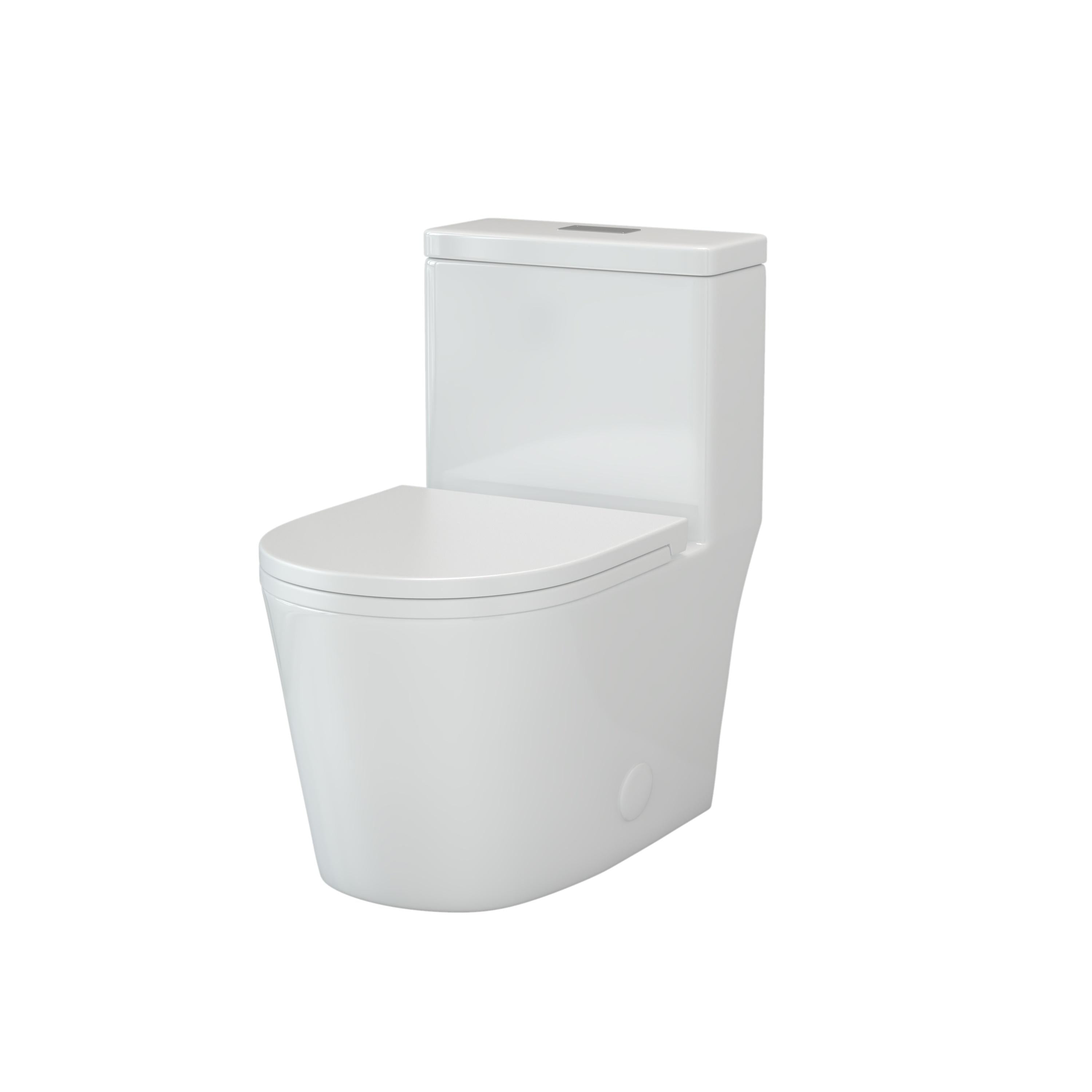 CB HOME 24'' Toilettes compactes monobloc, chasse d'eau double, siphon moderne, hauteur confortable de 16,5'' avec siège à fermeture amortie.