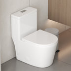 CB HOME 24'' Toilettes compactes monobloc, chasse d'eau double, siphon moderne, hauteur confortable de 16,5'' avec siège à fermeture amortie.