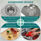 Évier de cuisine encastré CB HOME 32'' en acier inoxydable doré, évier de cuisine à encastrer noir/acier inoxydable, évier de cuisine simple avec accessoires