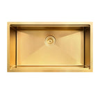 Évier de cuisine encastré CB HOME 32'' en acier inoxydable doré, évier de cuisine à encastrer noir/acier inoxydable, évier de cuisine simple avec accessoires