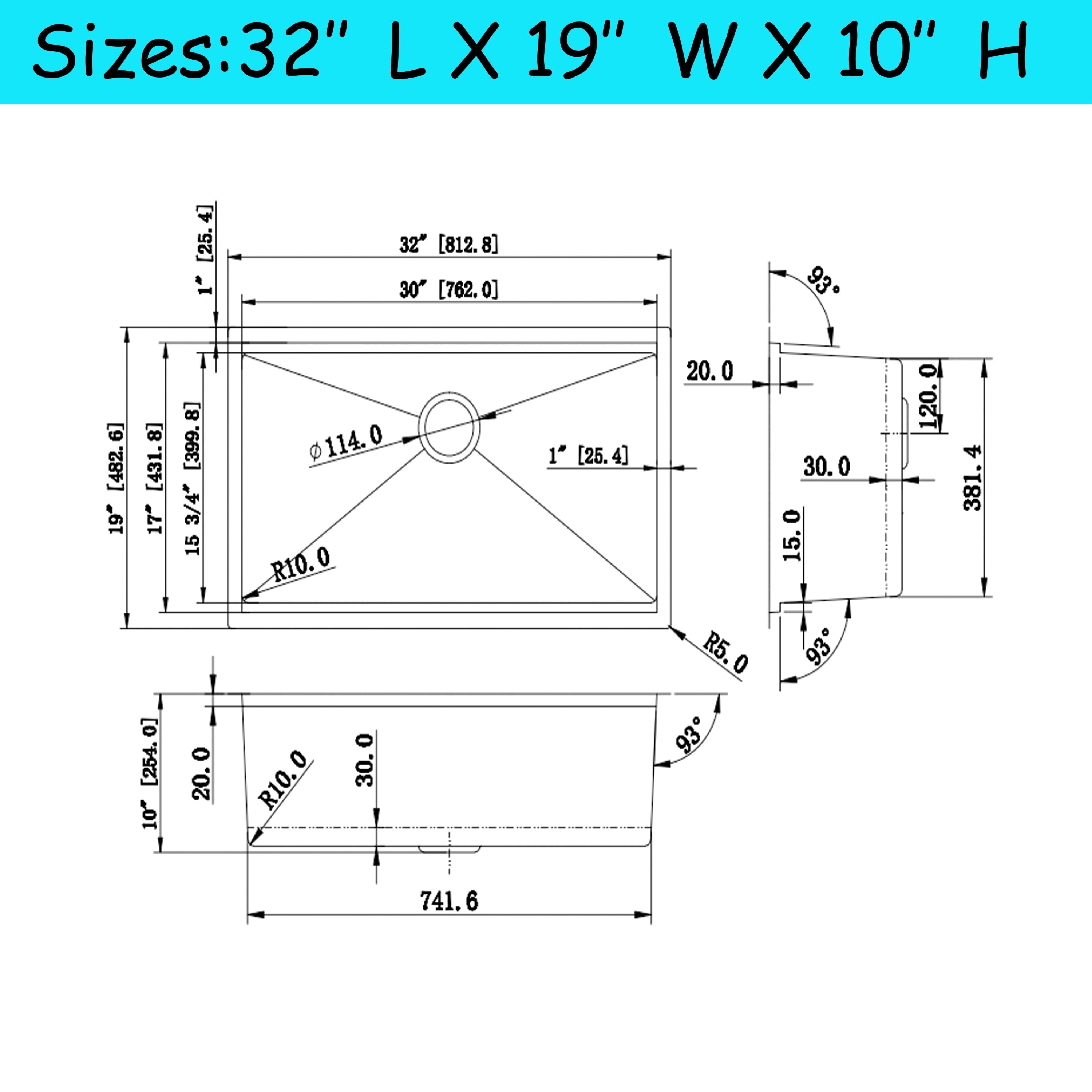 Évier de cuisine encastré CB HOME 32'' en acier inoxydable doré, évier de cuisine à encastrer noir/acier inoxydable, évier de cuisine simple avec accessoires