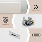 Baignoires autoportantes en acrylique CB HOME 59''/67'', baignoires à trempage à côté unique contre le mur, trop-plein gauche/droite