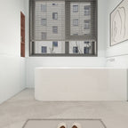 Baignoires autoportantes en acrylique CB HOME 59''/67'', baignoires à trempage à côté unique contre le mur, trop-plein gauche/droite