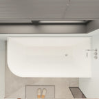 Baignoires autoportantes en acrylique CB HOME 59''/67'', baignoires à trempage à côté unique contre le mur, trop-plein gauche/droite