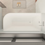 Baignoires autoportantes en acrylique CB HOME 59''/67'', baignoires à trempage à côté unique contre le mur, trop-plein gauche/droite