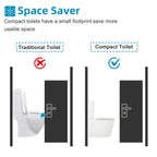 CB HOME 24'' Toilettes compactes monobloc, chasse d'eau double, siphon moderne, hauteur confortable de 16,5'' avec siège à fermeture amortie.