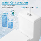 CB HOME 24'' Toilettes compactes monobloc, chasse d'eau double, siphon moderne, hauteur confortable de 16,5'' avec siège à fermeture amortie.