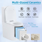 CB HOME 24'' Toilettes compactes monobloc, chasse d'eau double, siphon moderne, hauteur confortable de 16,5'' avec siège à fermeture amortie.