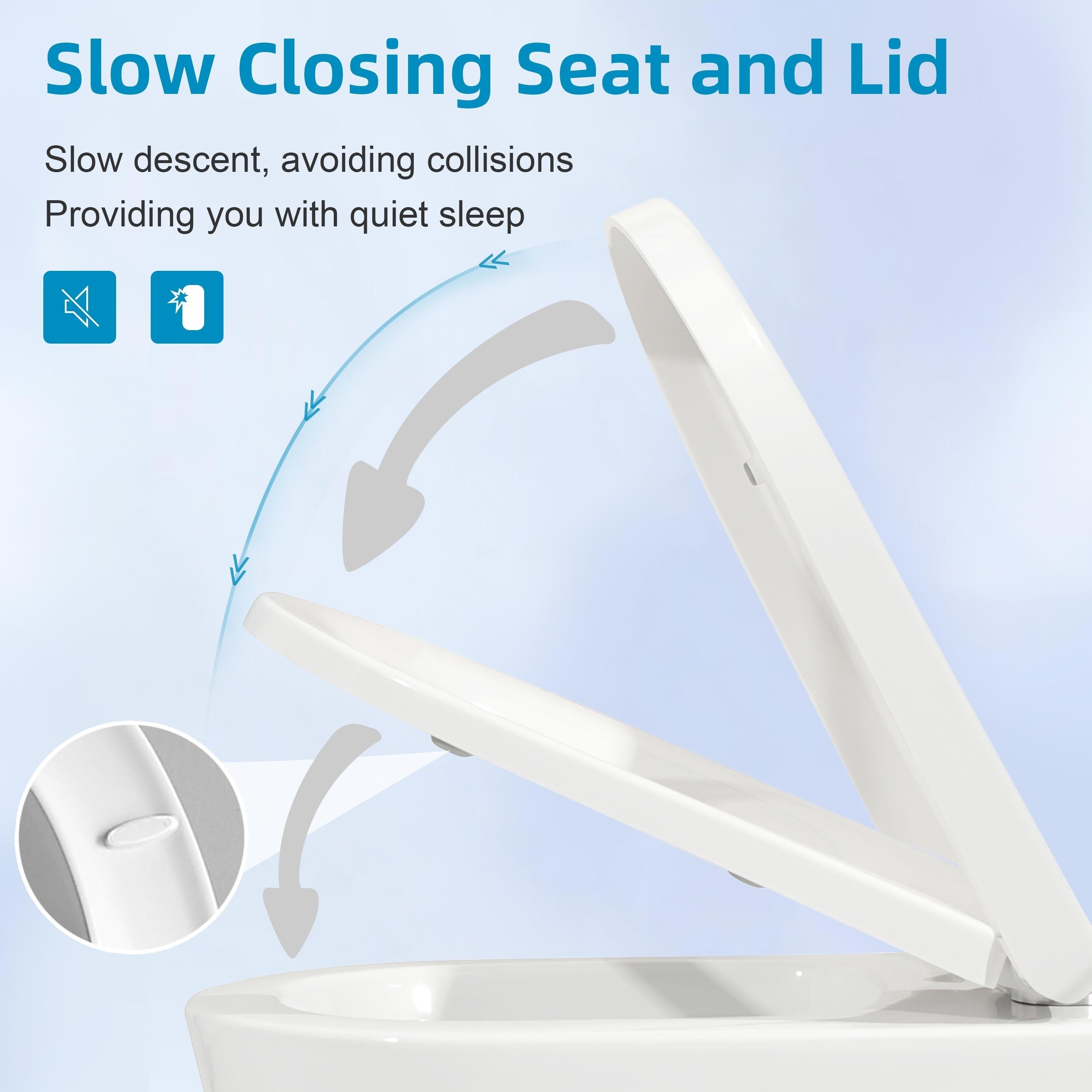 CB HOME 24'' Toilettes compactes monobloc, chasse d'eau double, siphon moderne, hauteur confortable de 16,5'' avec siège à fermeture amortie.