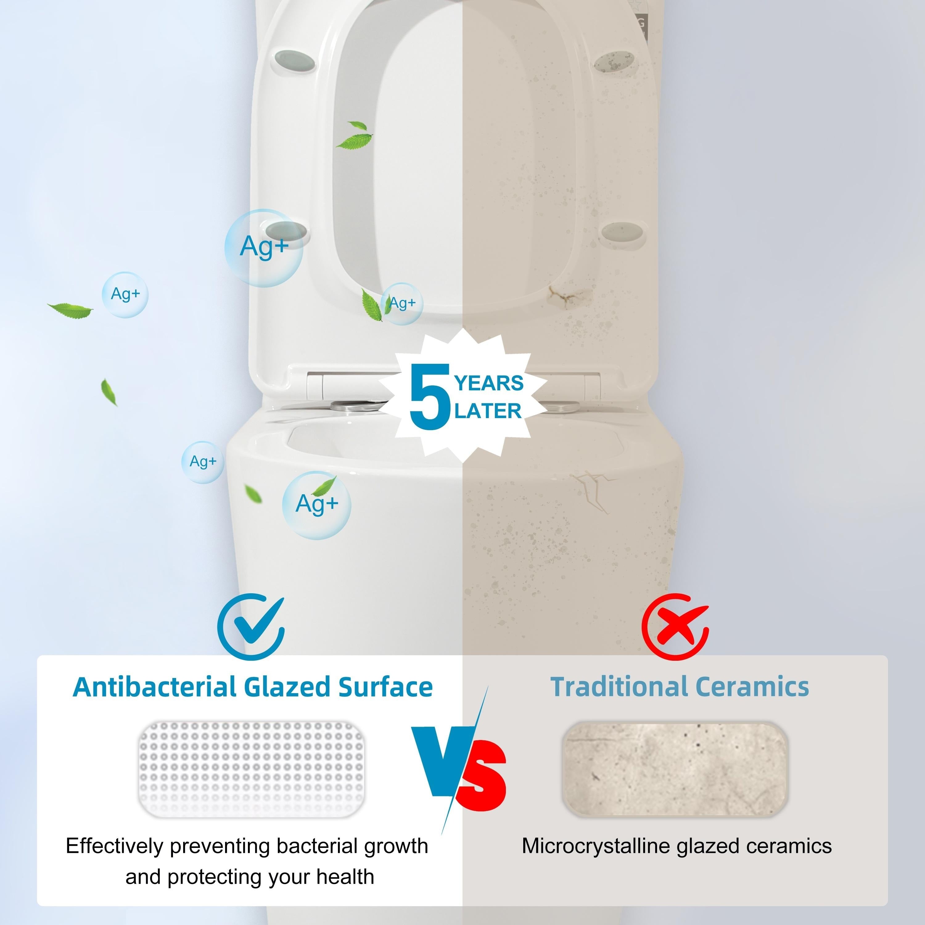 CB HOME 24'' Toilettes compactes monobloc, chasse d'eau double, siphon moderne, hauteur confortable de 16,5'' avec siège à fermeture amortie.