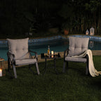 COSIEST Ensemble de conversation extérieur 3 pièces avec chaises à bascule et table d'appoint