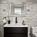 Applique murale moderne en métal Cabrera avec de belles tiges en verre cristal transparent pour salle de bain, lot de 2