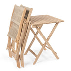Ensemble bistro pliant d'extérieur Cadiz Modern Coastal 3 pièces en bois d'acacia, par JONATHAN Y