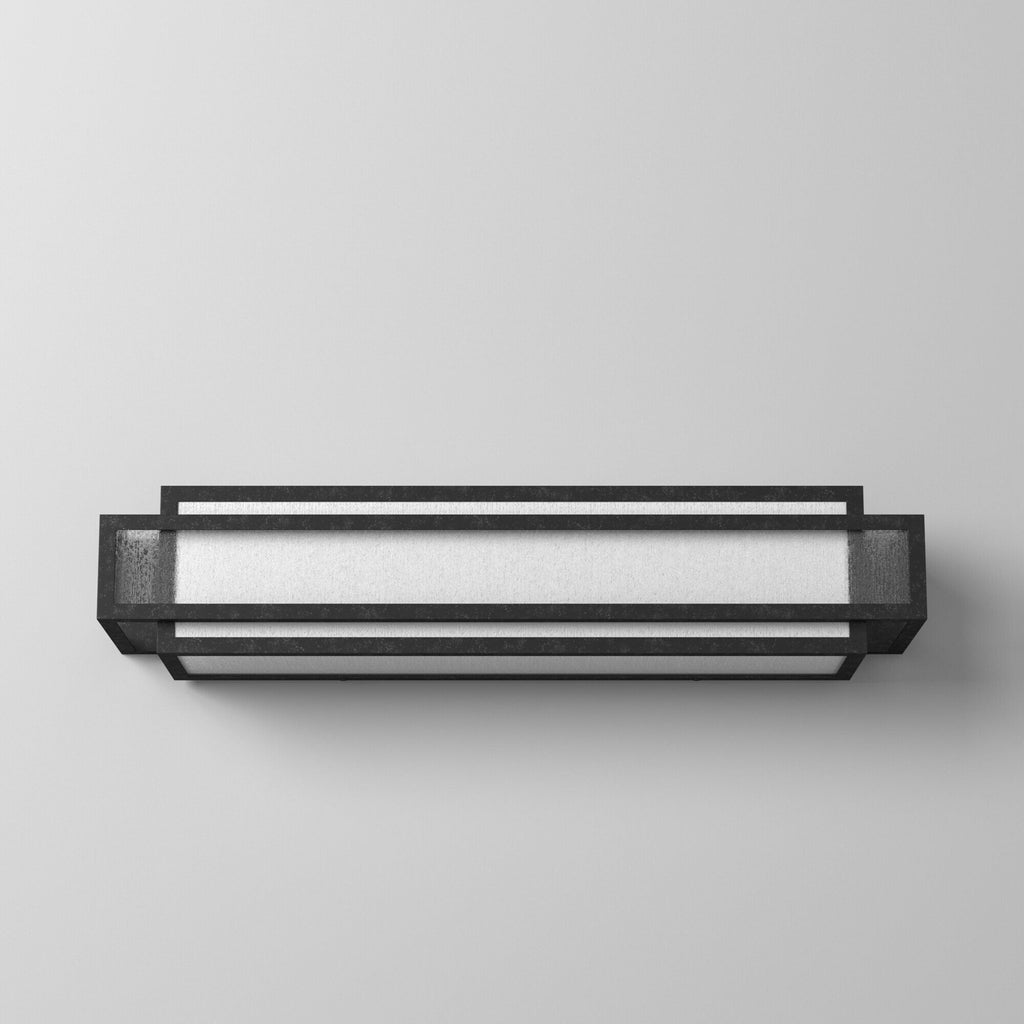 Lavery Camden Square, barre de bain à 3 lumières, couleur charbon vieilli et verre dépoli