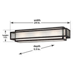 Lavery Camden Square, barre de bain à 3 lumières, couleur charbon vieilli et verre dépoli