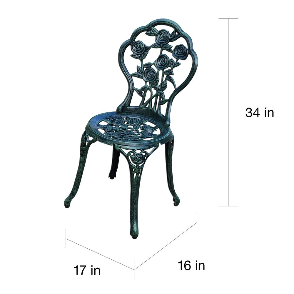 Ensemble bistro 3 pièces Camellia en aluminium moulé vert Verdi avec table et 2 chaises