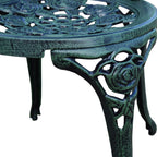 Ensemble bistro 3 pièces Camellia en aluminium moulé vert Verdi avec table et 2 chaises