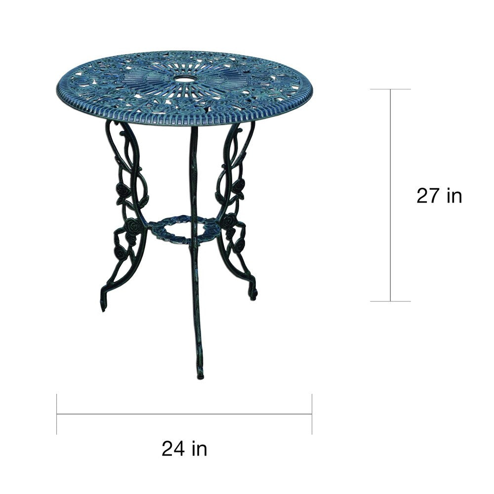 Ensemble bistro 3 pièces Camellia en aluminium moulé vert Verdi avec table et 2 chaises