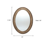 Miroir mural ovale Cameo avec cadre en bois, 81 cm, miroir mural pour salle de bain - 81,03 H x 61 L x 3,2 l (cm)