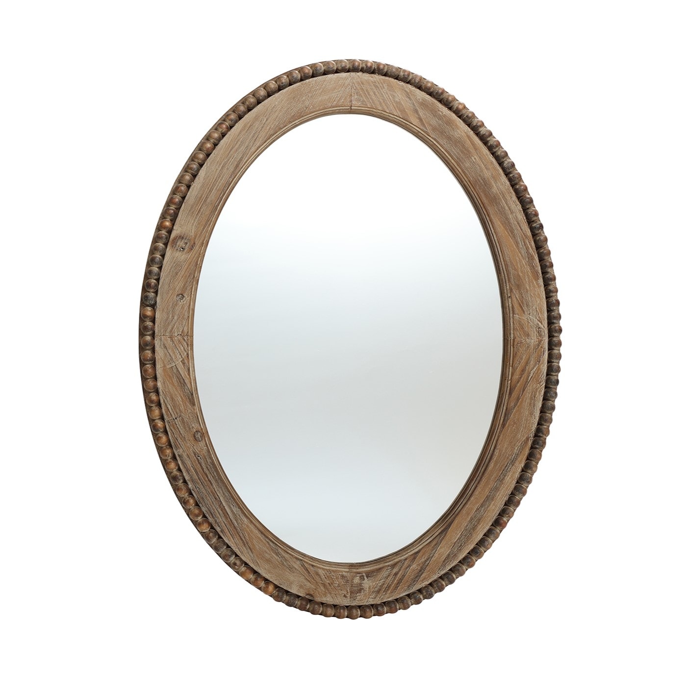 Miroir mural ovale Cameo avec cadre en bois, 81 cm, miroir mural pour salle de bain - 81,03 H x 61 L x 3,2 l (cm)