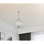 Suspension Lanterne Style Bougie pour Escalier ou Îlot de Cuisine, Lustre à Cage Ouverte - N/A