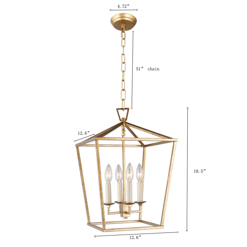 Suspension Lanterne Style Bougie pour Escalier ou Îlot de Cuisine, Lustre à Cage Ouverte - N/A