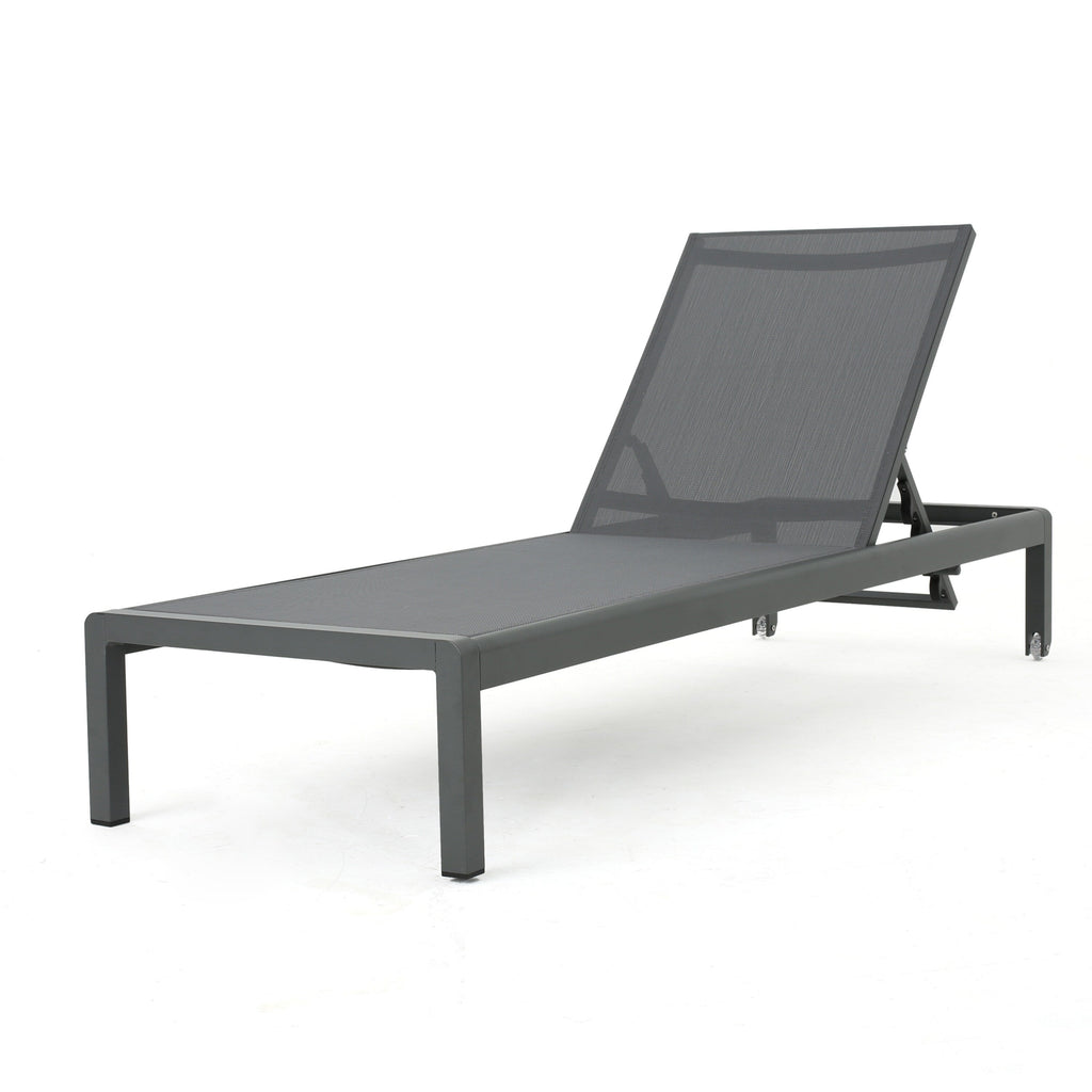 Chaise longue d'extérieur en aluminium Cape Coral (lot de 2) par Christopher Knight Home - 77,56 L x 25,20 l x 11,80 h (cm)
