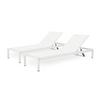 Chaise longue d'extérieur en aluminium Cape Coral (lot de 2) par Christopher Knight Home - 77,56 L x 25,20 l x 11,80 h (cm)