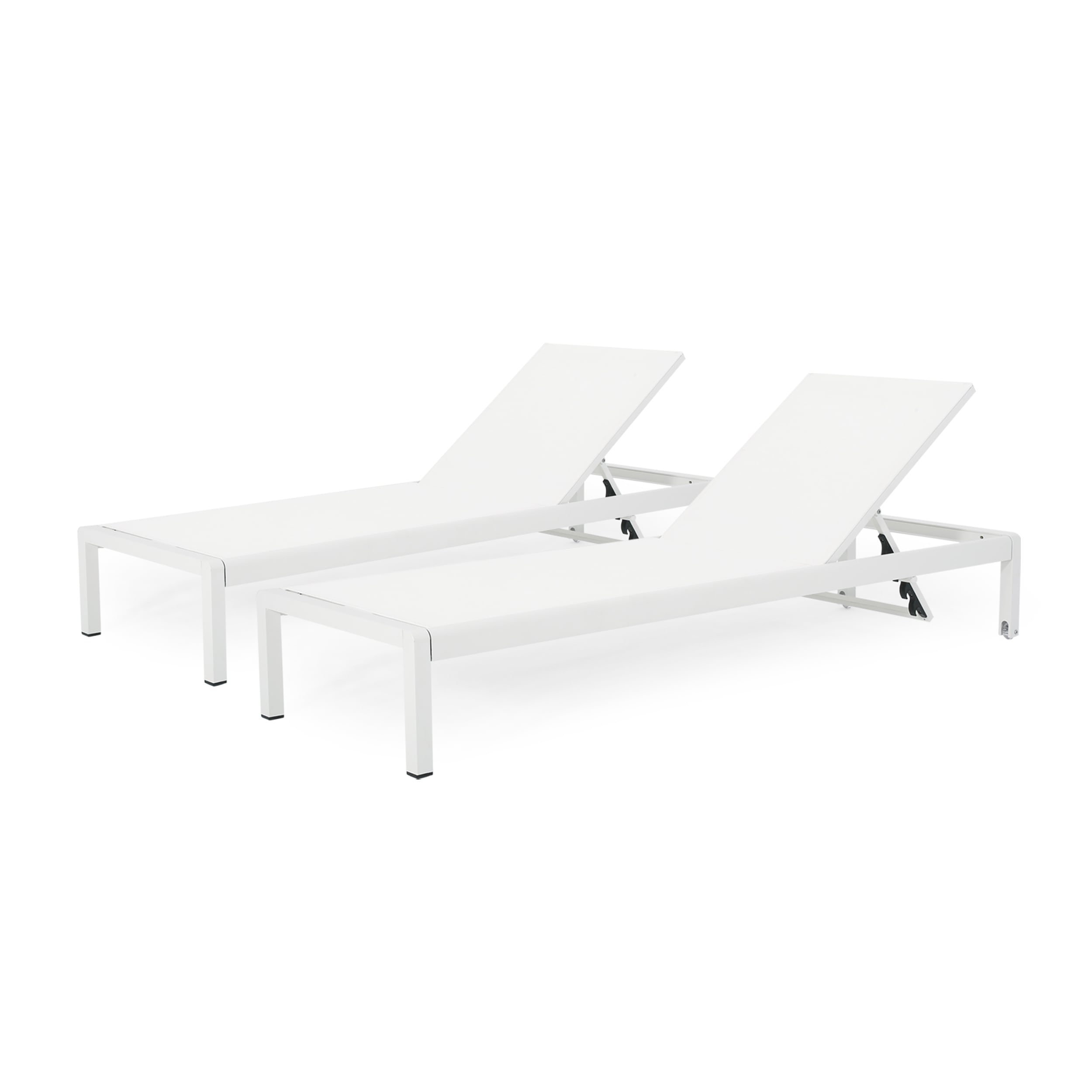 Chaise longue d'extérieur en aluminium Cape Coral (lot de 2) par Christopher Knight Home - 77,56 L x 25,20 l x 11,80 h (cm)