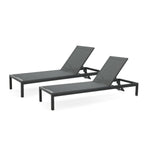Chaise longue d'extérieur en aluminium Cape Coral (lot de 2) par Christopher Knight Home - 77,56 L x 25,20 l x 11,80 h (cm)